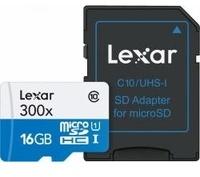 Lexar High Performance 300x micro SDHC/SDXC UHS-1 inkl. Adapter, 16 GB