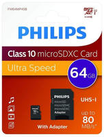 Philips SD Micro SDHC Card 128GB Card Class 10 incl. Adapter (FM12MP45B/00)
