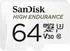 64 GB, mit SD-Karten-Adapter: SanDisk High Endurance microSD