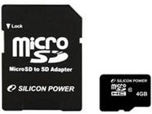 Silicon Power microSDHC 4GB Class 4 (SP004GBSTH004V10-SP)