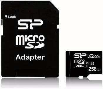 Silicon Power microSDXC 256GB Class 10 V10SP + SD-Adapter Silicon Power microSDXC 256GB Class 10 V10SP + SD-Adapter