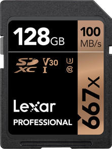 Lexar SDXC Professional 128GB Class 10 UHS-I V30 633x