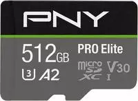 PNY PRO Elite microSDXC 512GB Speicherkarte Klasse 10 (P-SDUX512U3100PRO-GE)