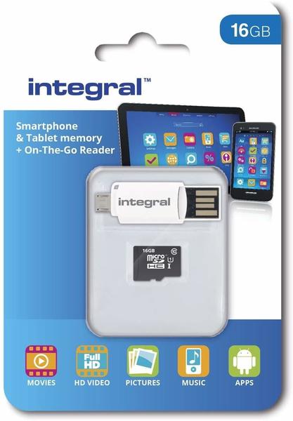 Integral Smartphone and Tablet microSDHC Class 10 UHS-I U1 - 16GB (INMSDH16G10-SPOTG)
