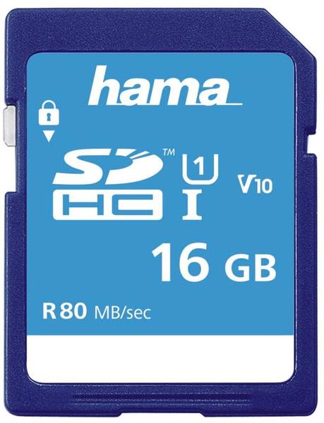 Hama 181094 SDHC 16GB Speicherkarte Class 10 Blau (Blau)