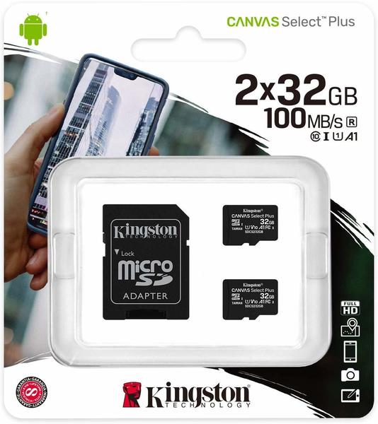 Kingston Canvas Select Plus microSDHC 32GB Duo Pack