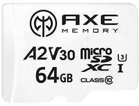 AXE Memory AXE AXS2A64 Microsdxc Speicherkarte + SD-Adapter mit A2 App Performance, V30 UHS-I U3 4K