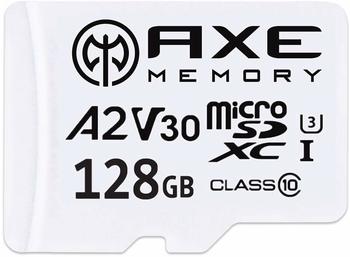AXE Memory AXE AXS2A128 Microsdxc-Speicherkarte mit SD-Adapter (A2-App Performance, V30 UHS-I U3 4K), 128 GB
