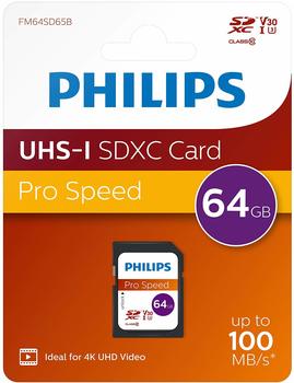 Philips SDXC Pro Speed 64GB Class 10 UHS-I V30
