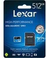 Lexar microSDXC 512 GB Class 10 UHS-I 633x + SD-Adapter LSDMI512BB633A
