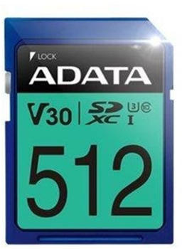 A-Data Premier Pro 512 GB SDXC Klasse 10 UHS-I - Speicherkarten (512 GB, SDXC, Klasse 10, UHS-I, 100 MB/s, Blau)