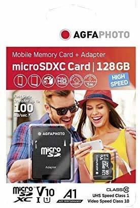 AgfaPhoto microSDXC 128 GB Class 10 UHS-I V30 + SD-Adapter