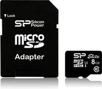 Silicon Power SP008GBSTHBU1V10SP, Silicon Power Elite UHS-I 8GB microSDHC Ad. (8 GB,