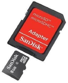 SanDisk microSDHC 8GB Class 4 + SD-Adapter