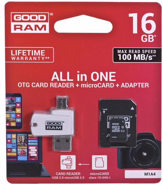GoodRam All in One 16 GB MicroSDHC UHS-I Klasse 10