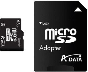 A-Data microSDHC 8GB Class 4 + SD-Adapter