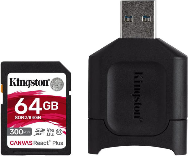 Kingston Canvas React Plus SDXC 64GB + USB Adapter