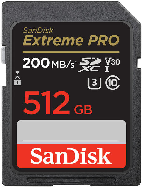 SanDisk Extreme PRO UHS-I V30 200 MB/s SDXC 512GB