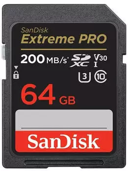 SanDisk Extreme PRO UHS-I V30 200 MB/s SDXC 64GB SanDisk Extreme PRO UHS-I V30 200 MB/s SDXC 64GB