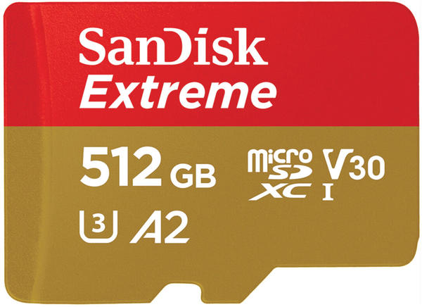 SanDisk Extreme A2 U3 V30 190 MB/s microSDXC 512GB