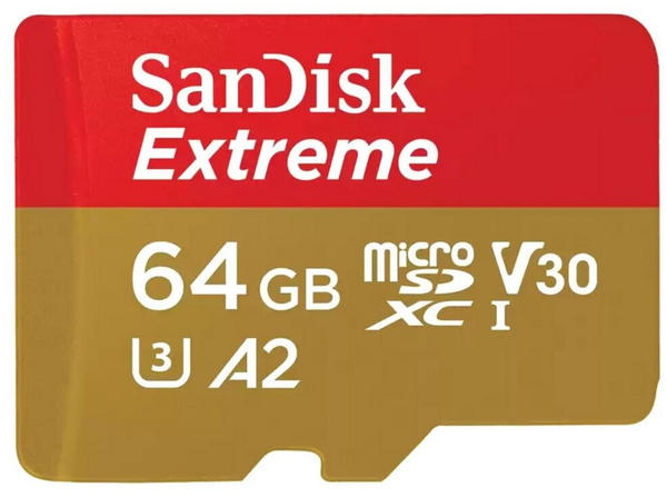 SanDisk Extreme A2 U3 V30 190 MB/s microSDXC 64GB + Rescue PRO Deluxe