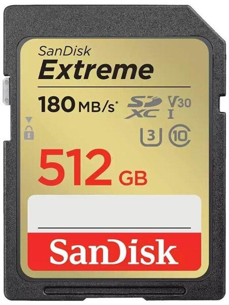 SanDisk Extreme SDXC 180MB/s U3 V30 512GB
