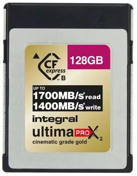Integral UltimaPro X2 Cinematic Gold CFexpress Type B 128GB Integral UltimaPro X2 Cinematic Gold CFexpress Type B 128GB