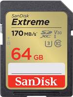 Sandisk Speicherkarte "Extreme 64GB" (64 GB UHS Class 3 170 MB/s Lesegeschwindigkeit)