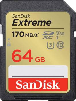 SanDisk Extreme SDXC 170MB/s V30 UHS-I 64GB