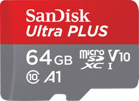SanDisk 64GB Ultra PLUS microSD 150MBs+SD Adapt - 150MB/s (SDSQUBC-064G-GN6MA)