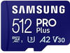 Samsung card 512gb pro plus microsdxc 180mb/s + usb-kartenleser