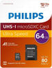 Philips PHMSDA64GUHSIU1P2, Philips MicroSDXC 2-Pack 64GB Class 10 UHS-I U1 incl.