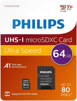 Philips FM64MP45D/00, Philips MicroSDXC 2-Pack 64GB Class 10 UHS-I U1 incl. Adapter