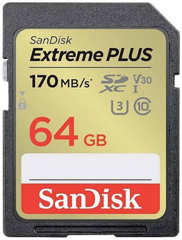 SanDisk Extreme PLUS SDXC 170 MB/s UHS-I U3 Class10 64GB