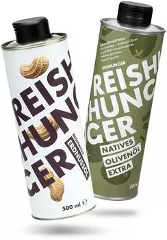 Reishunger Natives Olivenöl Extra & Erdnussöl (2x500ml)