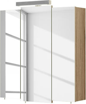 PELIPAL Spiegelschrank Quickset Breite 65 cm, 3-türig, LED-Beleuchtung,  Schalter-/Steckdosenbox, Türdämpfer beige Test TOP Angebote ab 192,41 €  (November 2023)