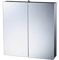 Homcom LED Spiegelschrank Badschrank Badspiegel 4W Badezimmer Edelstahl 60x60cm