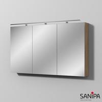 Sanipa Reflection Spiegelschrank mit LED-Beleuchtung B: 130 H: 75 T: 14,9 cm eiche kansas SD15759, EEK: A