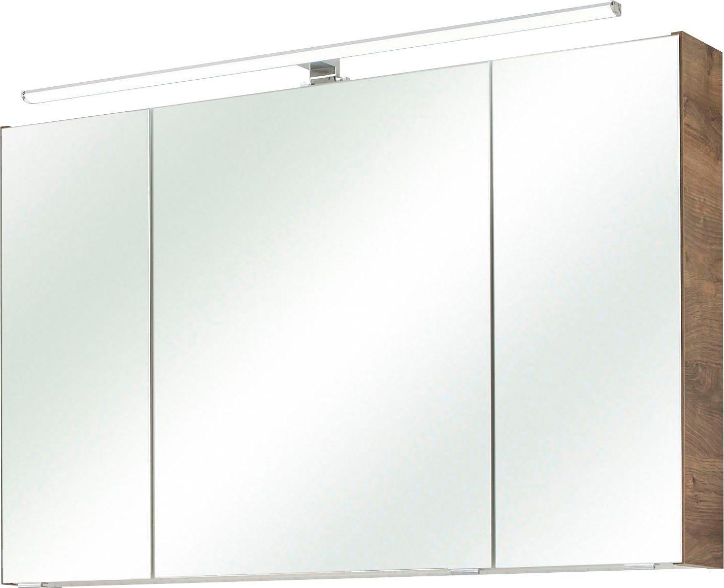 PELIPAL Filo 105 cm Spiegelschrank weiß Eiche