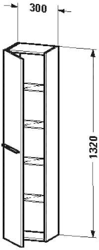 Duravit X-Large Halbhochschrank 300 x 1320 x 238 mm links, 300mm, Farbe (Front/Korpus): Weiß Matt