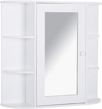 HomCom Spiegelschrank Weiß, Metall, 1-Sitzer, 17x63x66 cm (800000790177)