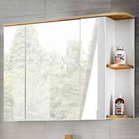 Lomadox Spiegelschrank CAMPOS-56 weiß mit Wotaneiche, B x H x T ca. 94 x 71 x 20 cm