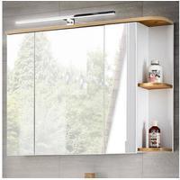 Lomadox Spiegelschrank mit LED, weiß mit Wotaneiche, B/H/T: ca. 94/71/20 cm