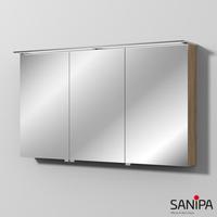 Sanipa Reflection Spiegelschrank MALTE 130 mit LED-Aufsatzleuchte verspiegelt SD15759