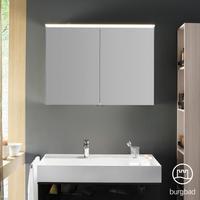 Burgbad Yumo Spiegelschrank mit LED-Beleuchtung und 2 Türen, SPIY080PN453CH