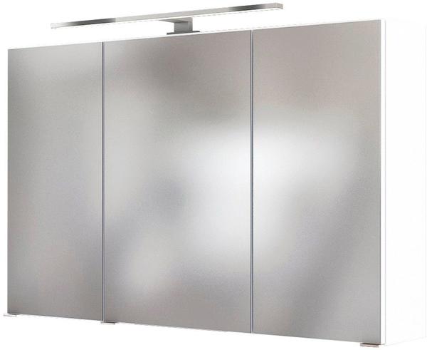 Held MÖBEL Badezimmerspiegelschrank Livorno 3D-Spiegelschrank 100 Inklusive LED-Beleuchtung weiß