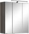Held MÖBEL Badezimmerspiegelschrank Avignon 3D-SPS 60 grau