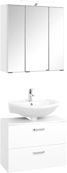 Held MÖBEL Badmöbel-Set Dorina, (2-St), Breite 60 cm, Spiegelschrank mit LED-Aufbauleuchte, mit Schalter und Steckdose weiß