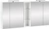 Schildmeyer Spiegelschrank Basic Breite 141,6 cm, 4-türig, 2x LED-Beleuchtung, Schalter-/Steckdosenbox, Glaseinlegeböden, Soft-Close, Made in Germany weiß glanz -