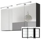 Lomadox Spiegelschrank APIA-03 mit LED-Aufbauleuchte, B/H/T ca. 120/64-69/20 cm